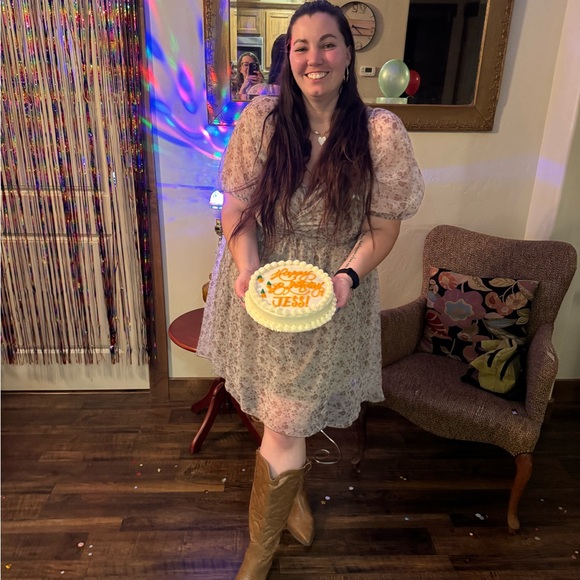 ARULA Beige Floral Mini Dress - Picture 2 of 5